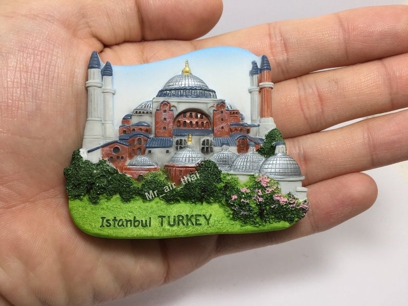WitnyStore Tiny 2â…ž" Hagia Sophia Istanbul Turkey TÃ¼rkiye Magnet - Miniature Hand Made Resin 3D Asia Landmark Tourist Attraction Decorative Refrigerator Fridge Magnets DÃ©cor Collectible Souvenir Gift - Image 4